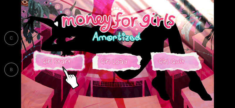 In-game screenshot, with C and B touchscreen buttons on the left.