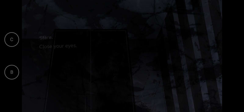 Dark room with menu options barely visible.